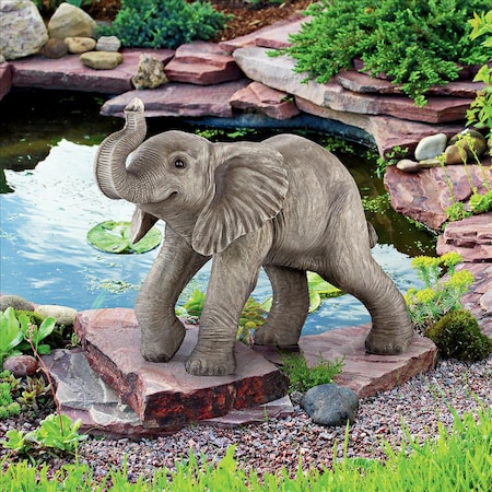 Design Toscano Eshe the Exuberant Elephant Garden Statue QM2849100